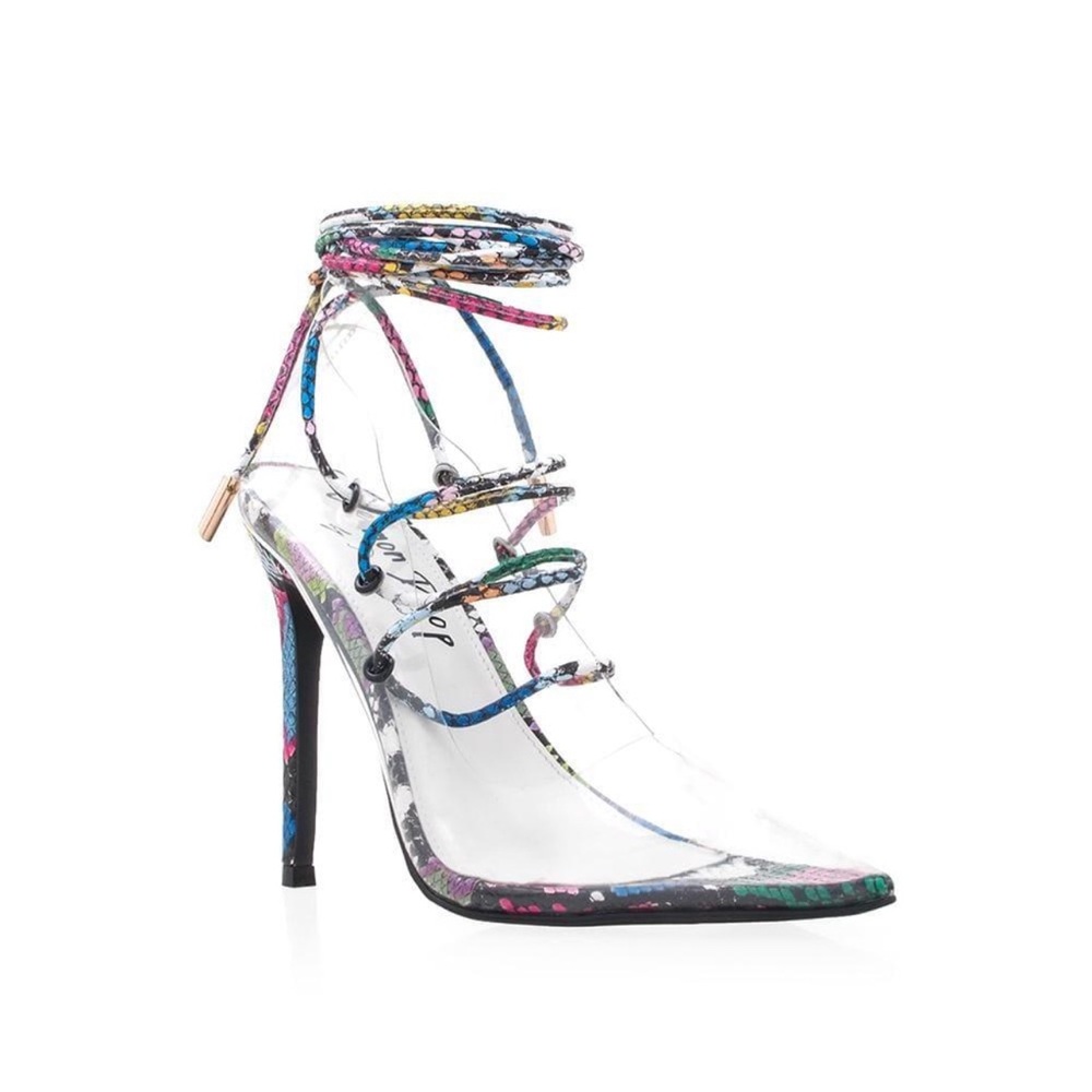 Multicolor Strappy Heels